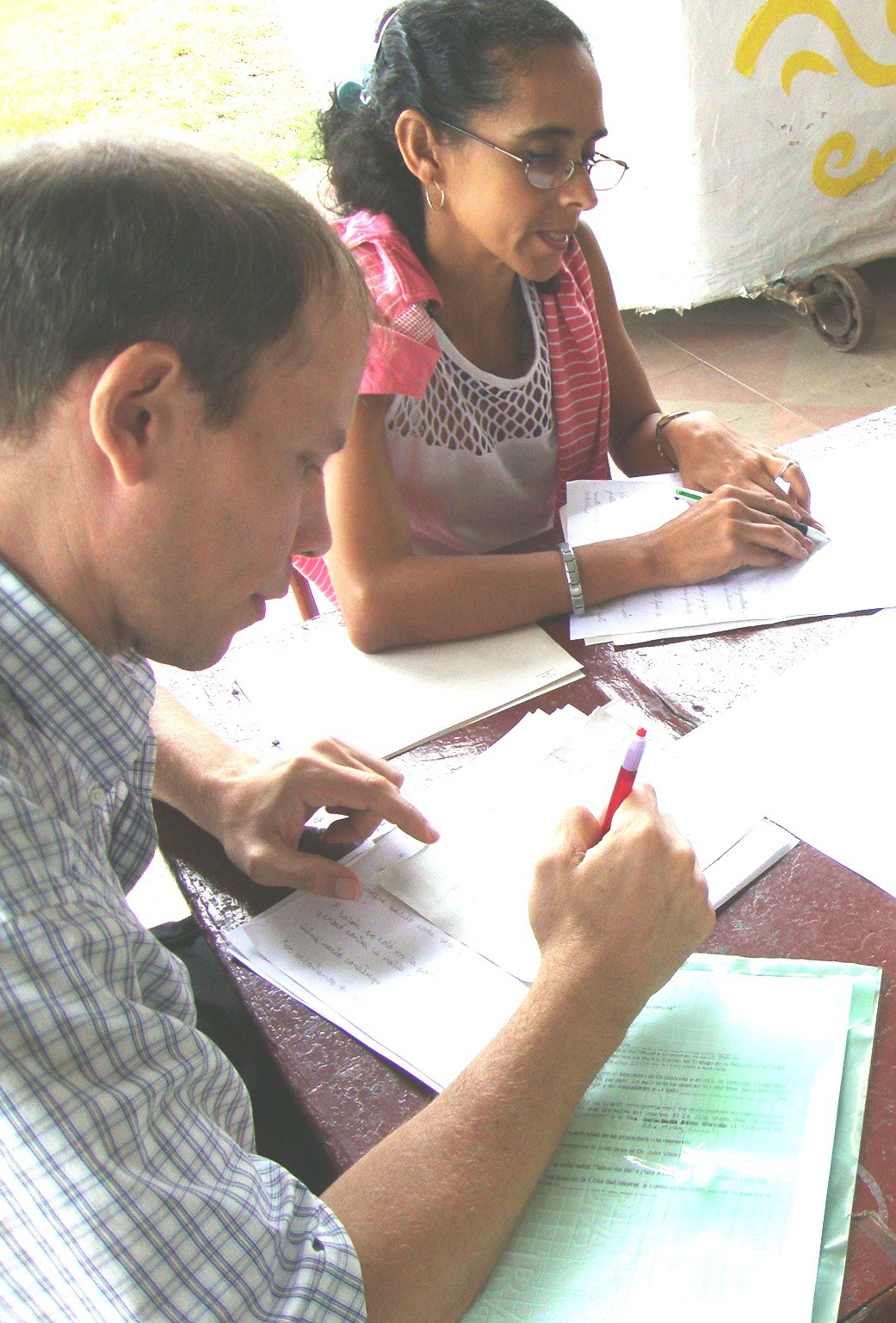 Alex and Mileidis as members of the Spelling Contest Jury