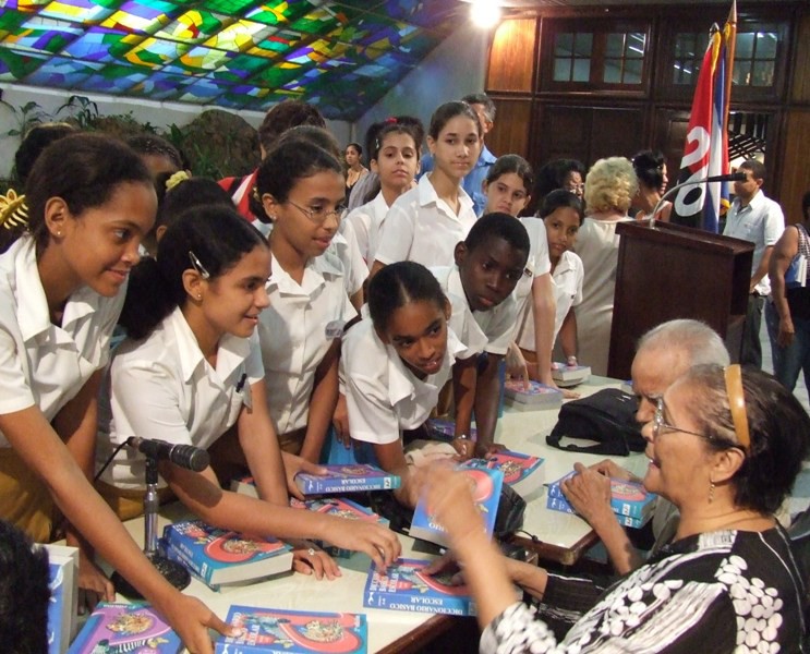 Book signing after presentation of 2nd edition of the School Basic Dictionary