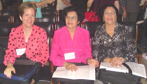 Nancy, Celia and Eloina during a Symposium session